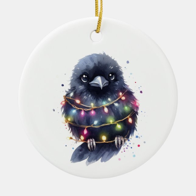 Décoration En Céramique Noël adorable du Corbeau (Devant)
