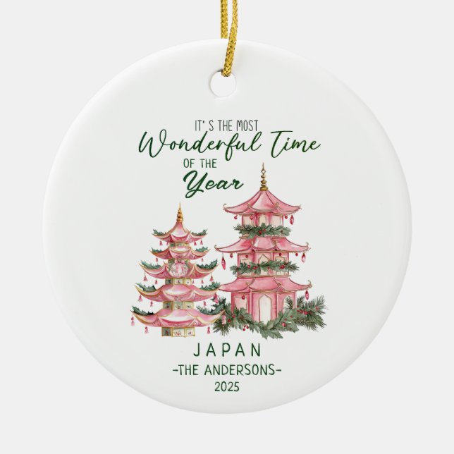 Décoration En Céramique Noël au Japon Voyage personnalisé (Devant)