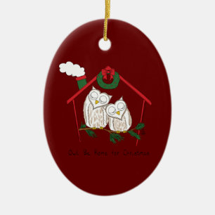 Décoration En Céramique Noël aux chouettes