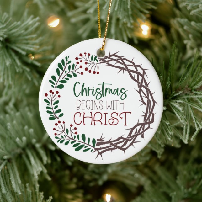 DÉCORATION EN CÉRAMIQUE NOËL COMMENCE AVEC LE CHRIST (Arbre)