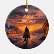 Noël Country Western Cowboy équestre grange