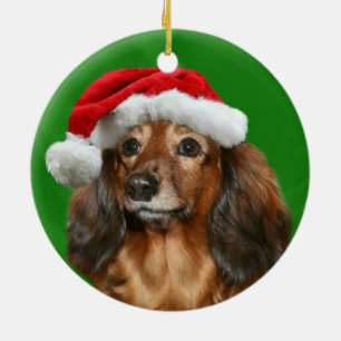 Décoration En Céramique Noël Dachshund