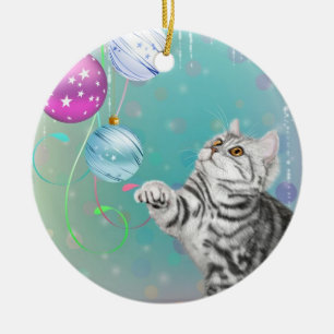 Décoration En Céramique Noël de chaton