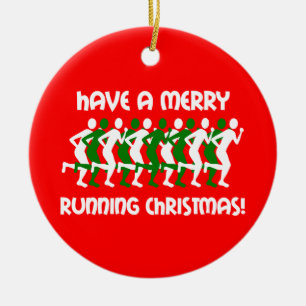Décoration En Céramique Noël de coureurs