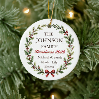 Décoration En Céramique Noël de famille personnalisé