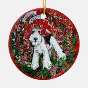 Décoration En Céramique Noël de Fox Terrier