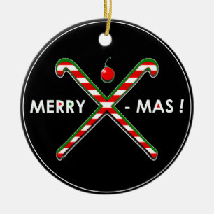 Décoration En Céramique Noël de hockey sur gazon