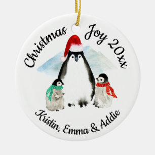 Décoration En Céramique Noël de la famille Penguin