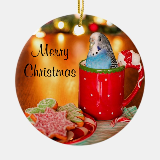 Décoration En Céramique Noël de la Perruche bleue (Devant)