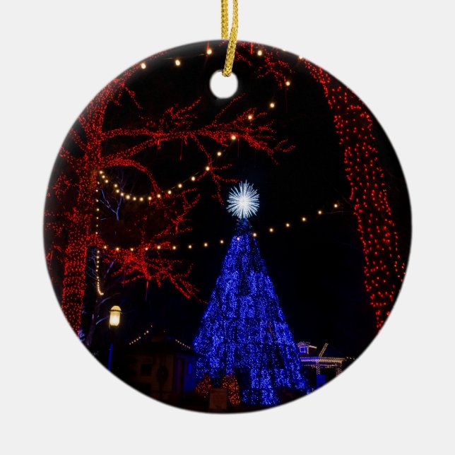 Décoration En Céramique Noël de la ville en argent (Devant)