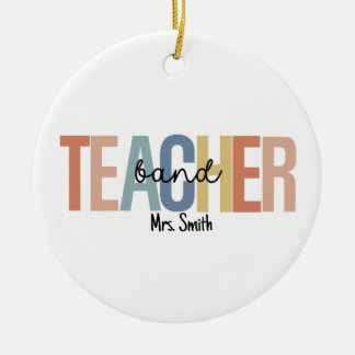 Décoration En Céramique Noël de l'enseignant de bande personnalisée