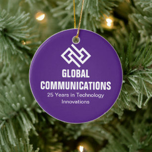 Décoration En Céramique Noël de l'entreprise cyber pourpre personnalisée