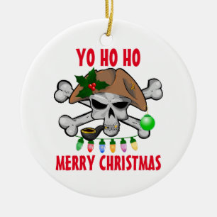 Décoration En Céramique Noël de pirate de Yo Ho Ho Joyeux