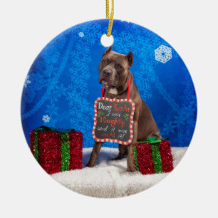 Décoration En Céramique Noël de pitbull