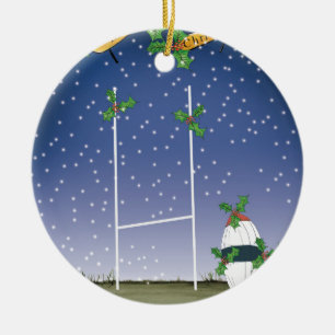 Décoration En Céramique Noël de rugby