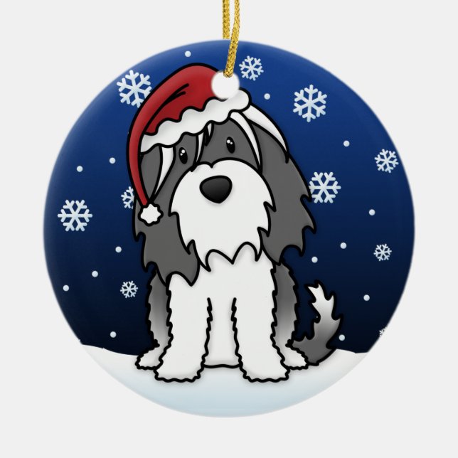 Décoration En Céramique Noël de Terrier tibétain de bande dessinée de (Devant)