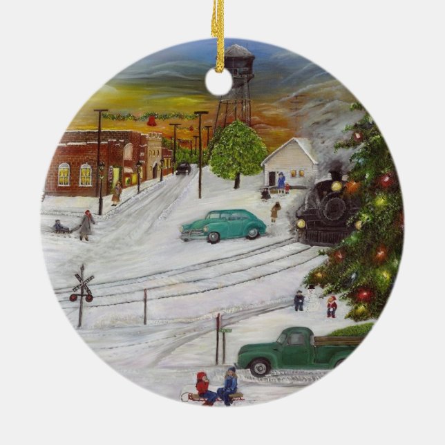 Décoration En Céramique Noël de ville natale (Dos)