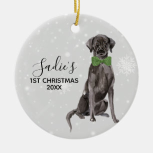 Décoration En Céramique Noël des Black Lab de Labrador Retriers