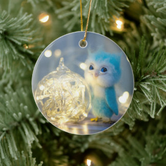Décoration En Céramique Noël des chouettes