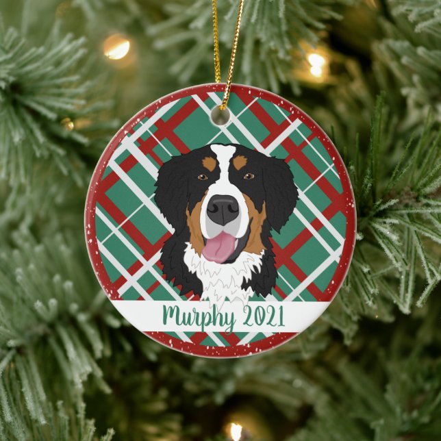 Décoration En Céramique Noël du chien de montagne bernois (Arbre)