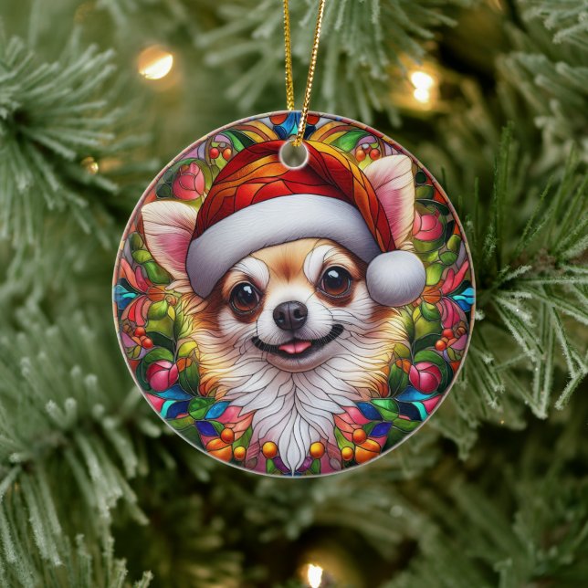 Décoration En Céramique Noël du chien du Chihuahua (Arbre)