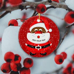 Décoration En Céramique Noël du Père Noël afro-américain
