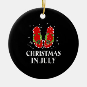 Décoration En Céramique Noël En Juillet Père Noël Flip Flop Été Noël Cadea