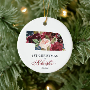 Décoration En Céramique Noël Floral Rustique Personnalisé Au Nebraska