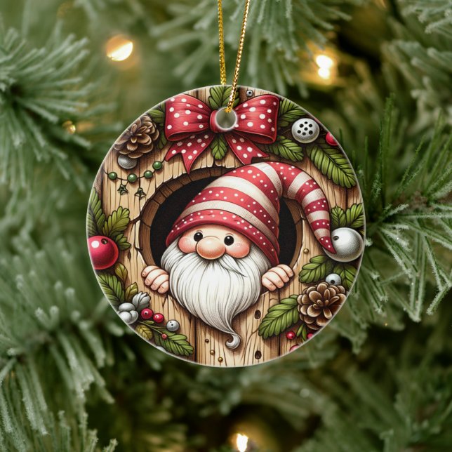 Décoration En Céramique Noël Gnome mignon (Arbre)