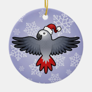 Décoration En Céramique Noël Gris d'Afrique (oiseau moyen)