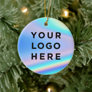 Décoration En Céramique Noël holographique du logo de l'entreprise