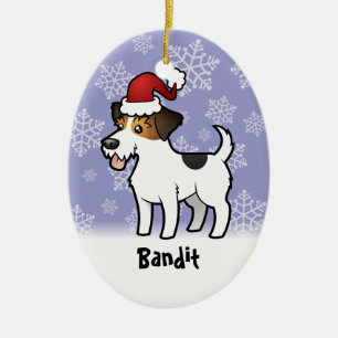 Décoration En Céramique Noël Jack Russell Terrier (ajoutez le nom