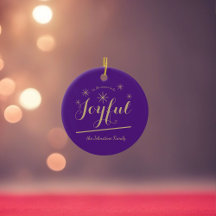 Noël Joyful Script Nom de famille Modern Chic