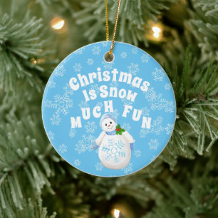 Décoration En Céramique Noël La neige beaucoup de plaisir Snowman