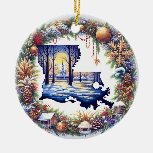Décoration En Céramique Noël Louisiane (Devant)
