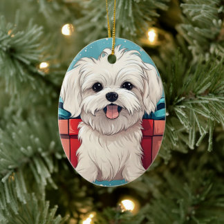 Décoration En Céramique Noël Maltais Unique, Cadeau Pour Amoureux de les c