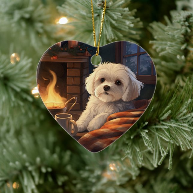 Décoration En Céramique Noël Maltais Unique, Cadeau Pour Amoureux de les c (Arbre)