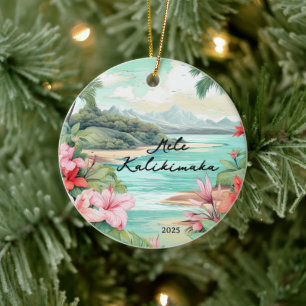 Décoration En Céramique Noël Mele kalikimaka