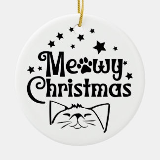 Décoration En Céramique Noël Meowy | Double face
