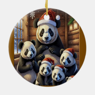 Décoration En Céramique Noël Ours Panda