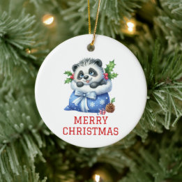 Décoration En Céramique Noël Ourson Panda Mignon