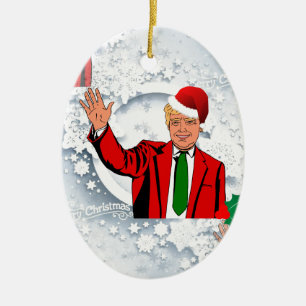 Décoration En Céramique noël père Noël donald trump