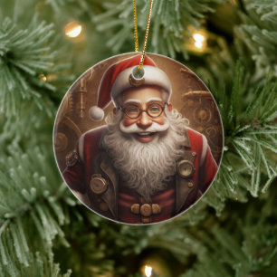 Décoration En Céramique Noël père Noël Steampunk