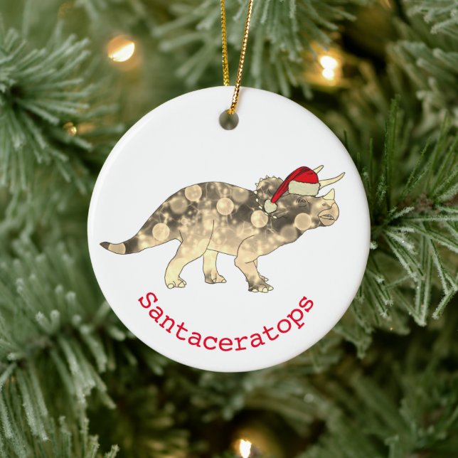 Décoration En Céramique Noël Père Noël Triceratops Cute Dinosaur (Arbre)
