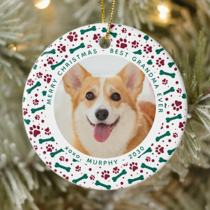 Décoration En Céramique Noël Personnalisé Animaux de compagnie Photo Empre