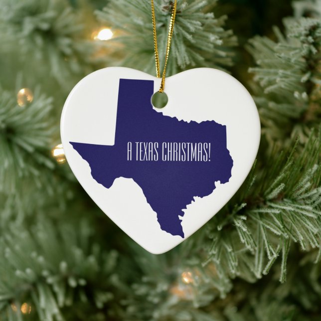Décoration En Céramique Noël personnalisé au Texas Heart (Arbre)
