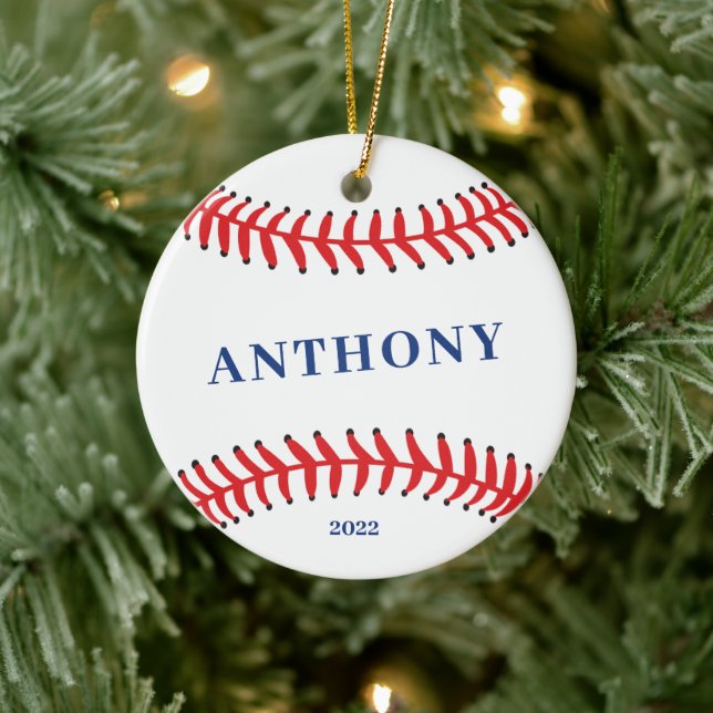 Décoration En Céramique Noël personnalisé de baseball (Arbre)