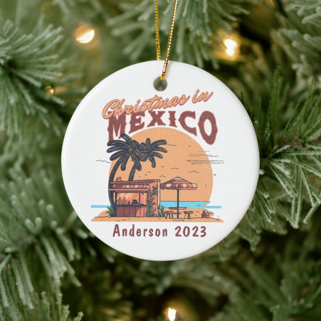 Décoration En Céramique Noël personnalisé en vacances à Mexico Beach (Arbre)