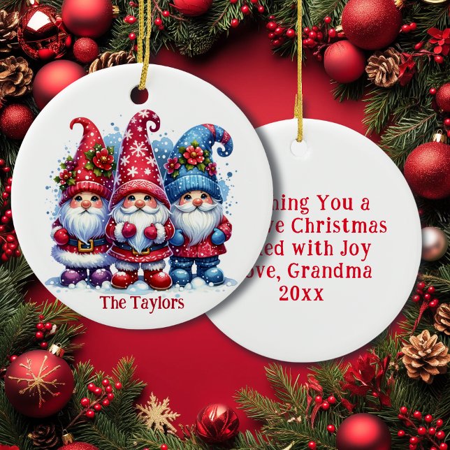 Décoration En Céramique Noël personnalisé Gnomes de vacances (Créateur téléchargé)