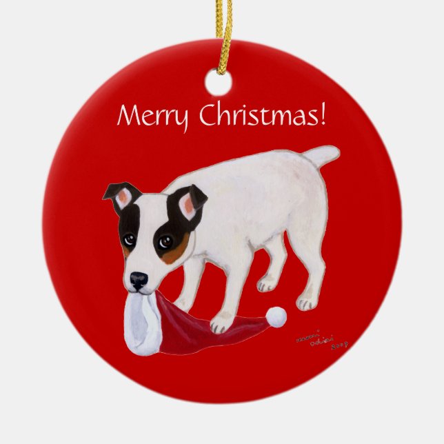 Décoration En Céramique Noël personnalisé Jack Russell Terrier (Devant)